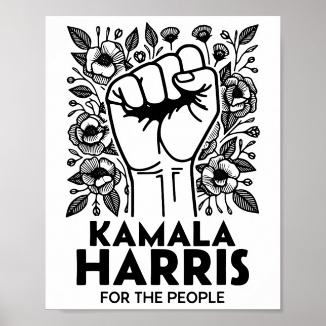 Affiche Harris Pour Le Peuple Fleur Sauvage Rétro (Devant)