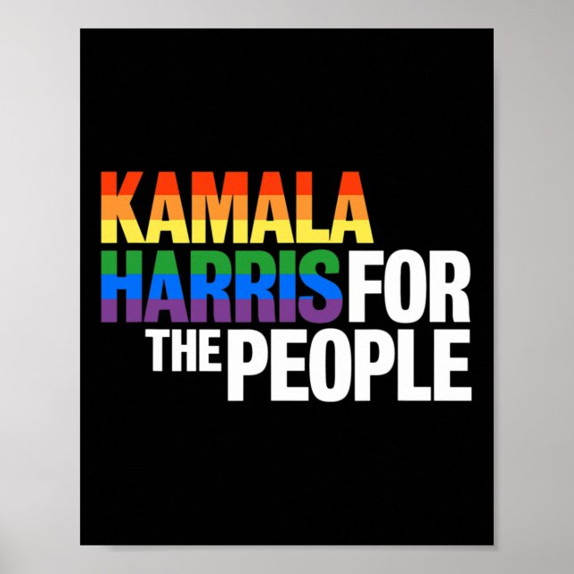 Affiche Harris Pour Le Président Lgbt Gay pride Rainbow (Devant)