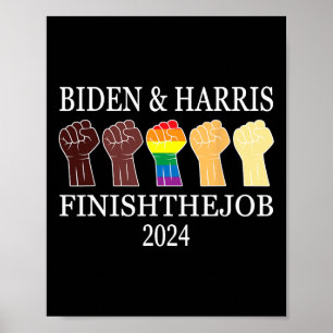 Affiche Harris Terminons le drapeau américain du président