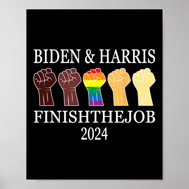Affiche Harris Terminons le drapeau américain du président (Devant)