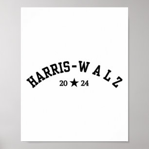 Affiche Harris Tim Walz Élection de base-ball de police 20