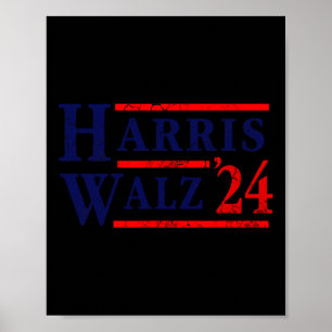 Affiche Harris Tim Walz Parti démocrate des élections 2024