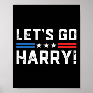 Affiche Harris W 2024 Allons-y Harry Drôle Harry B Politiq