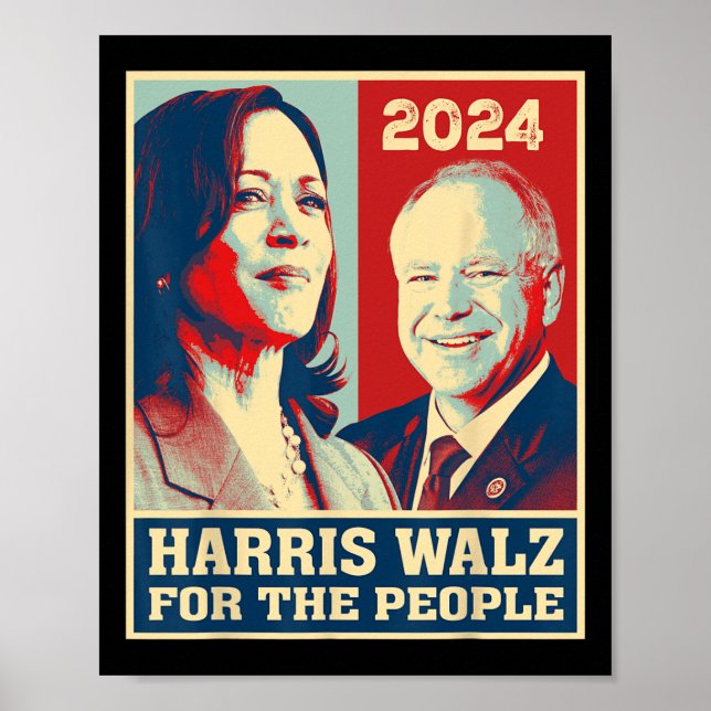 Affiche Harris W 2024 Pour Les Démocrates Du Peuple Vote K (Devant)