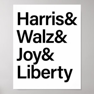 Affiche Harris W Joy Liberty Vote Kamala Harris Président