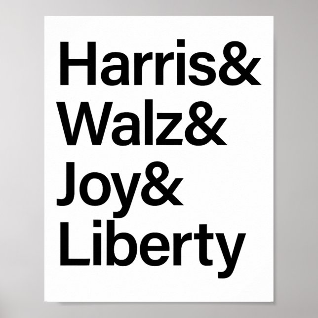 Affiche Harris W Joy Liberty Vote Kamala Harris Président (Devant)