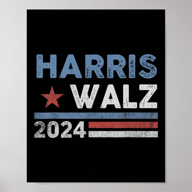 Affiche Harris Waltz 2024 Election Kamala Harris Tim Waltz (Devant)