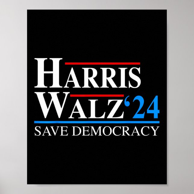 Affiche Harris Waltz 2024 Vice-président Kamala Harris Tim (Devant)