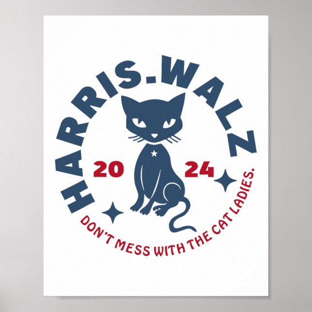 Affiche Harris Waltz ne manque pas avec les femmes de chat (Devant)