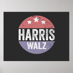 Affiche Harris Walz 2024 Election Kamala Tim Waltz America