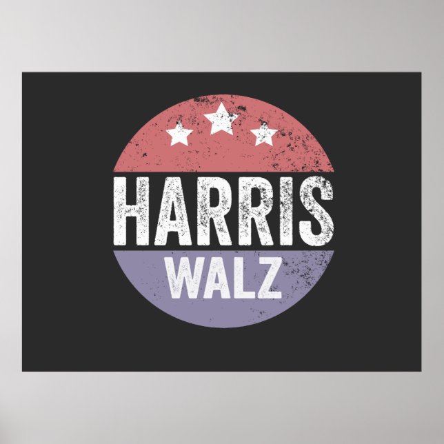 Affiche Harris Walz 2024 Election Kamala Tim Waltz America (Devant)