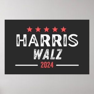 Affiche Harris Walz 2024, kamala harris président, Walz VP