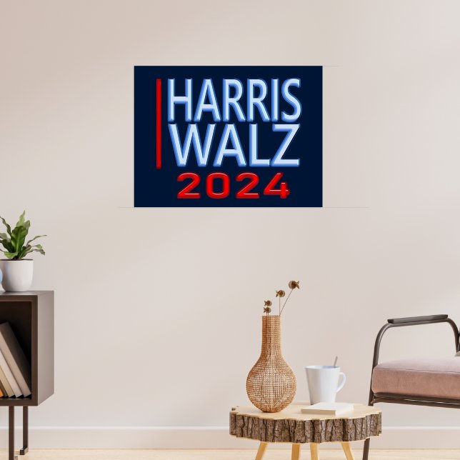 Affiche Harris Walz Élection Présidentielle 2024 (Salon 3)