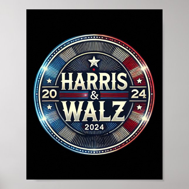 Affiche Harris Walz Président de l'élection présidentielle (Devant)