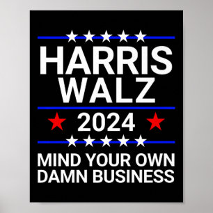 Affiche Harris Walz Waltz 2024 Faites attention à votre pr