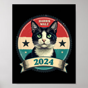 Affiche Harris Wheimer 2024 Funny Cat Election Kamala Harr