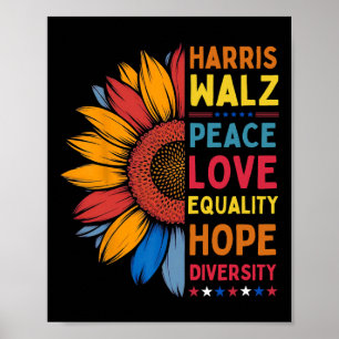 Affiche Harris Wheimer Paix Aimer Égalité Espoir Diversité