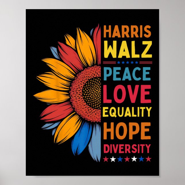 Affiche Harris Wheimer Paix Aimer Égalité Espoir Diversité (Devant)