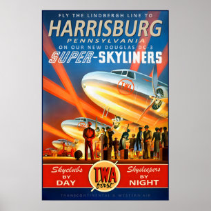 Affiche Harrisburg Pennsylvanie Transcontinental & Western