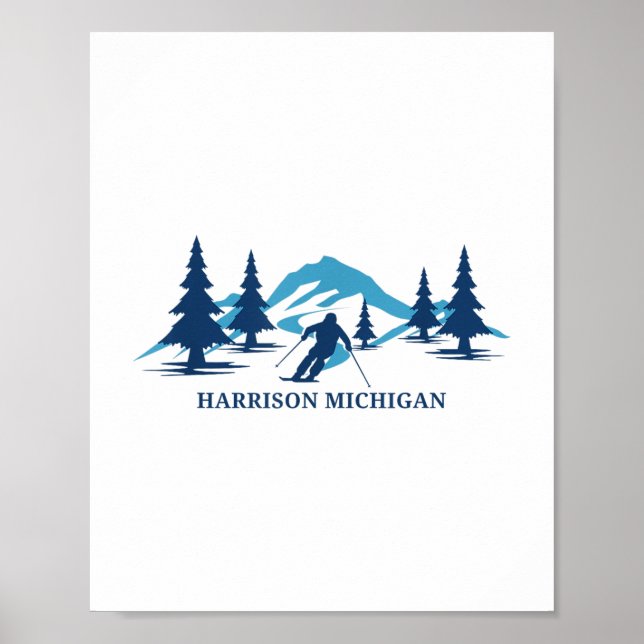 Affiche Harrison Michigan Station de ski Ski Skier _1 (Devant)