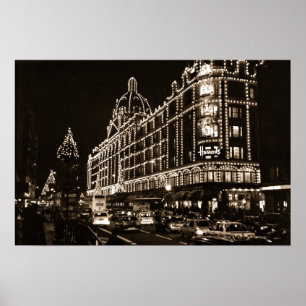 Affiche HARROD'S at CHRISTMAS - LONDRES