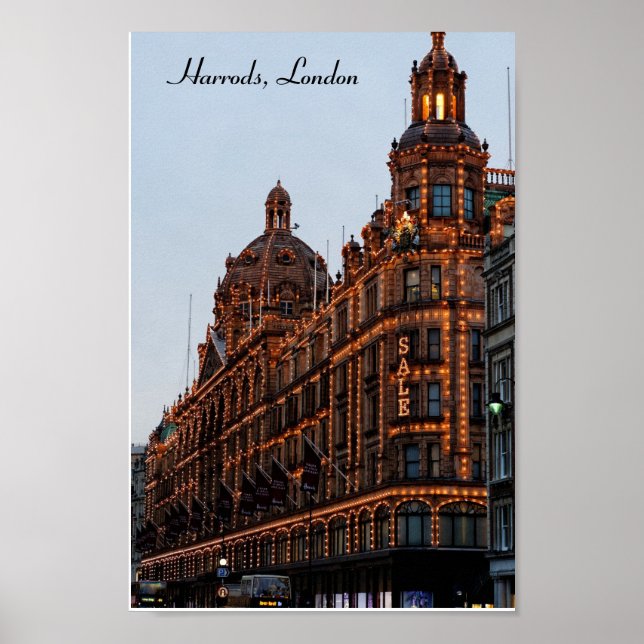 Affiche Harrods, London Night Lights (Devant)