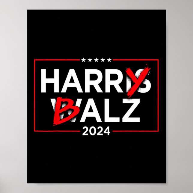 Affiche Harry B Kamala Harris Et Tim W 2024 (Devant)