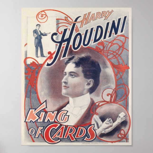 Affiche Harry Houdini Roi des Cartes (Devant)