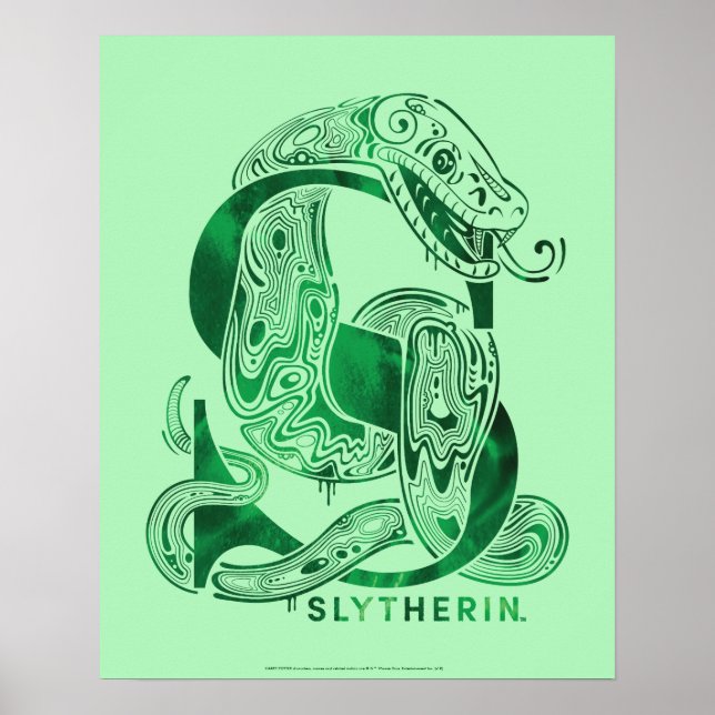 Affiche Harry Potter | Aguamenti SLYTHERIN™ Graphique (Devant)