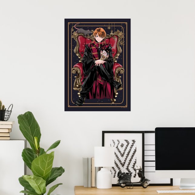 Affiche HARRY POTTER™ | Anime Ron Weasley Assis (Bureau à domicile)