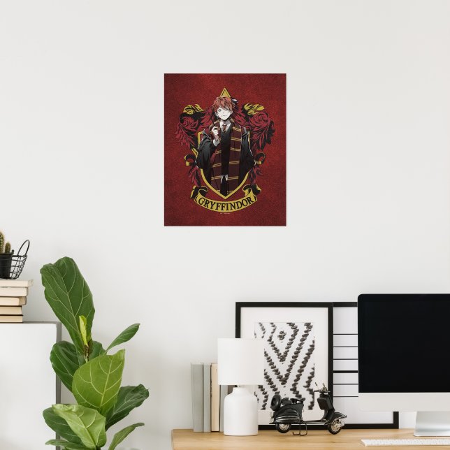 Affiche HARRY POTTER™ | Anime Ron Weasley House Crest (Bureau à domicile)