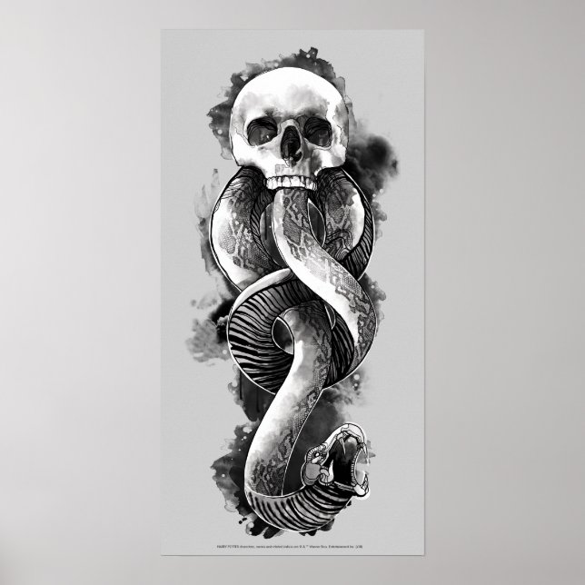 Affiche Harry Potter | Aquarelle de marque foncée (Devant)