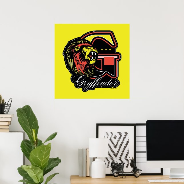 Affiche HARRY POTTER™ | Badge sportif GRYFFINDOR™ (Bureau à domicile)