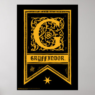 Affiche Harry Potter | Bannière monogramme de Gryffindor