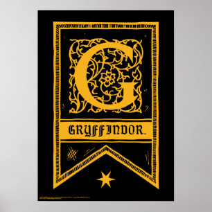 Affiche Harry Potter   Bannière Monogramme Gryffindor