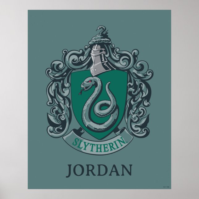 Affiche Harry Potter | Blason de Serpentard Vert (Devant)