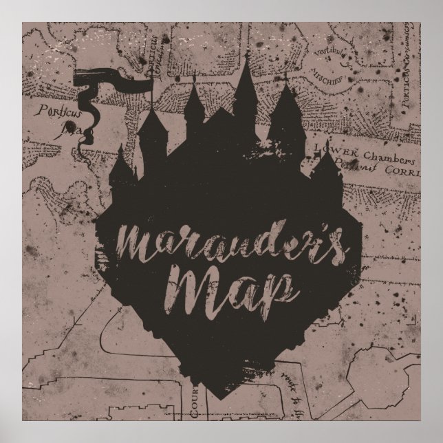 Affiche Harry Potter | Carte du château Marauder de HOGWAR (Devant)