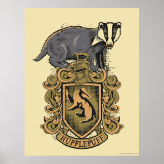 Affiche Harry Potter | Cimier de Hufflepuff avec Badger