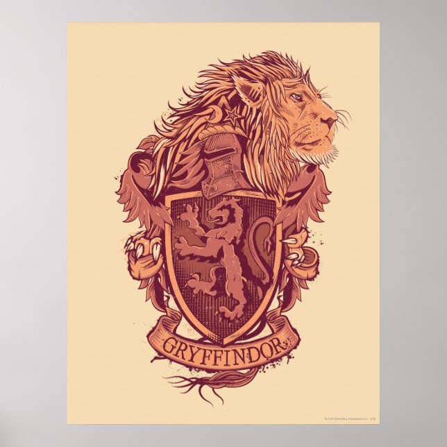 Affiche Harry Potter | Gryffindor Lion Crest (Devant)