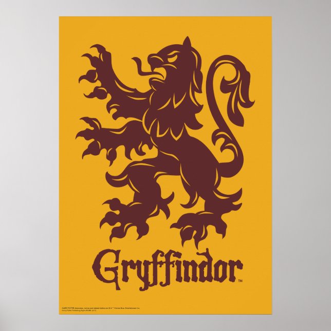 Affiche Harry Potter | Gryffindor Lion Graphique (Devant)