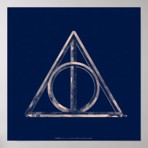 Affiche Harry Potter   Hallows Mortels Aquarelle