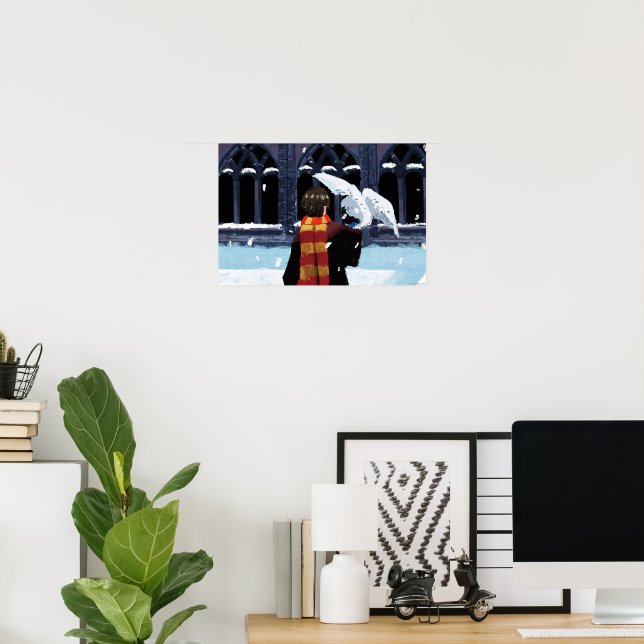 Affiche HARRY POTTER™ & Hedwig dans la neige (Bureau à domicile)
