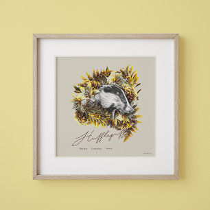 Affiche HARRY POTTER™ HUFFLEPUFF™ Graphique floral