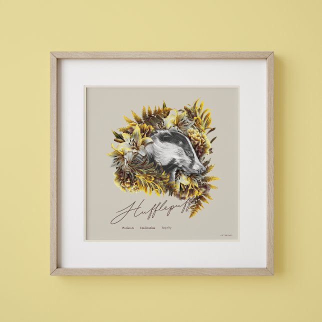 Affiche HARRY POTTER™ HUFFLEPUFF™ Graphique floral (Créateur téléchargé)