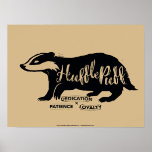 Affiche Harry Potter HUFFLEPUFF™ Silhouette Typographie