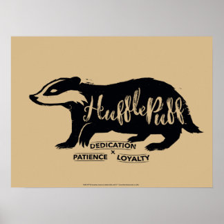 Affiche Harry Potter | HUFFLEPUFF™ Silhouette Typographie