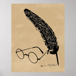 Affiche Harry Potter Lunettes et plume