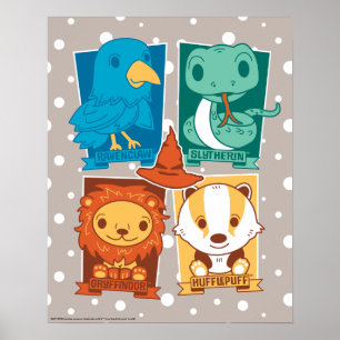 AFFICHE HARRY POTTER™   MAISONS DE PÉDAGOGIE™ DESSIN ANIME