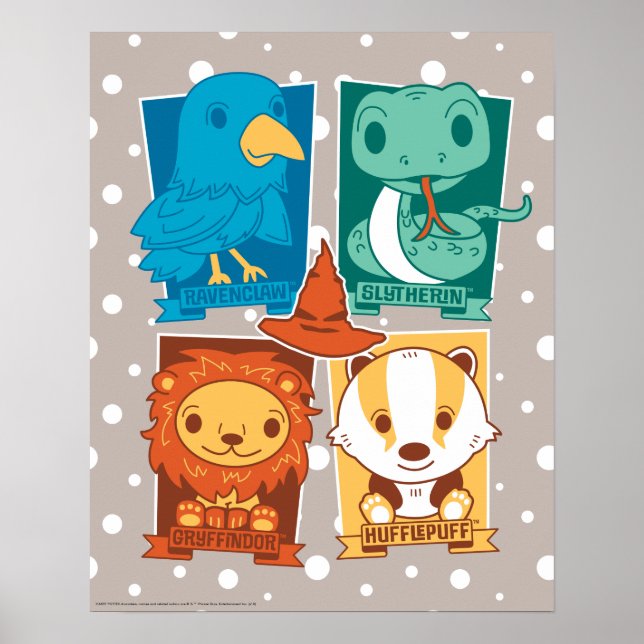 AFFICHE HARRY POTTER™ | MAISONS DE PÉDAGOGIE™ DESSIN ANIME (Devant)