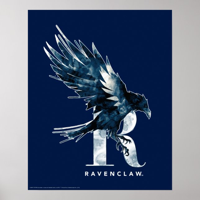 Affiche Harry Potter | RAVENCLAW™ Raven Aquarelle (Devant)